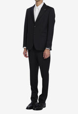 Tagliatore Napoli Single-Breasted Suit in Virgin Wool Black 2FNJ22B01-070001-N5712
