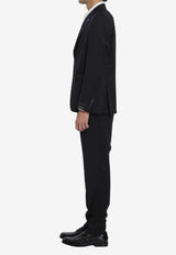 Tagliatore Napoli Single-Breasted Suit in Virgin Wool Black 2FNJ22B01-070001-N5712