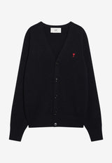 AMI PARIS Ami De Coeur Wool Cardigan Navy HKC361001/T_AMI-414
