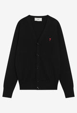 AMI PARIS Ami De Coeur Wool Cardigan Black HKC361001/T_AMI-009