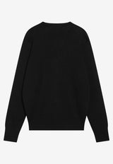 AMI PARIS Ami De Coeur Wool Cardigan Black HKC361001/T_AMI-009
