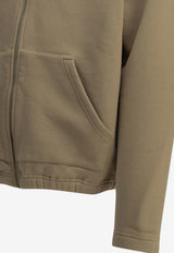 Autry Zip-Up Hooded Logo Sweatshirt Beige HIPX121N_0f515292-37c6-4601-afe8-12dc65935fa9