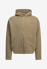 Autry Zip-Up Hooded Logo Sweatshirt Beige HIPX121N_0f515292-37c6-4601-afe8-12dc65935fa9