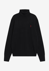 AMI PARIS Ami De Coeur High-Neck Sweater Blue HKS827001/T_AMI-414