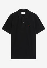 AMI PARIS Ami De Coeur Polo T-shirt Black BFUPL001U760/T_AMI-001