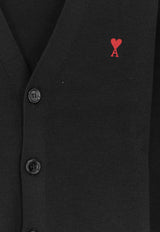 AMI PARIS Ami De Coeur Wool Cardigan Black HKC361001009_NOIRROUGE_70231685