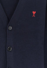AMI PARIS Ami De Coeur Wool Cardigan Navy HKC361001414_MARINE/ROUGE_70231768