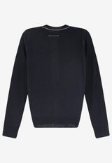 MM6 Maison Margiela Logo Patch Wool Cardigan Blue S52HP0044M13037900_BLACK_70013886