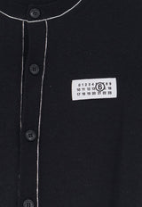 MM6 Maison Margiela Logo Patch Wool Cardigan Blue S52HP0044M13037900_BLACK_70013886