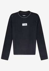 MM6 Maison Margiela Logo Patch Wool Blend Sweater Blue S52HL0066M13037900_BLACK_70014149