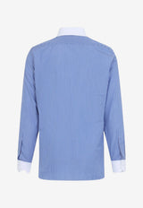 Tom Ford Striped Shirt with Contrasting Collar and Cuffs Light Blue HLBA02C0037UWA_COMBOBLUE&WHITE_70014429