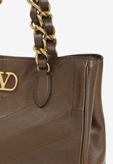 Small La Seine Chevron Leather Shoulder Bag
