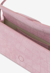 Jacquemus Le Bambino Long Croc-Embossed Suede Shoulder Bag Pink BAW00013AC07A09LIGHT PINK_0d3b8886-bb96-4118-9966-8302f9502965