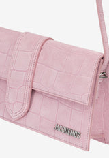 Jacquemus Le Bambino Long Croc-Embossed Suede Shoulder Bag Pink BAW00013AC07A09LIGHT PINK_0d3b8886-bb96-4118-9966-8302f9502965