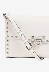 Small Rockstud Grained Leather Crossbody Bag