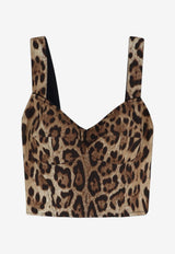 Dolce & Gabbana Leopard Print Cropped Top Brown F7BB1THS5E3HY13M_LEONEW_70014218