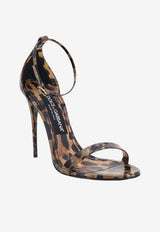 Dolce & Gabbana Keira 105 Leopard Print Sandals in Polished Leather Brown CR1339AM568HA93M_LEO_70014071