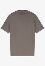 Brunello Cucinelli Embroidered Logo T-shirt Gray M0B138518C9756_Roccia_70014757