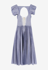 Elisabetta Franchi Daily Pleated Midi Dress Blue AB96762E2019_Oxford_41973206