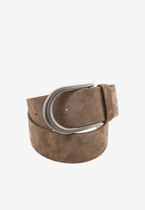 Brunello Cucinelli Monili Buckle Suede Leather Belt Brown M0DELC592C8769_TORBA_58257032