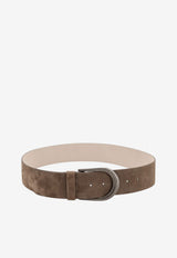 Brunello Cucinelli Monili Buckle Suede Leather Belt Brown M0DELC592C8769_TORBA_58257032