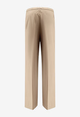 Moncler Logo Patch Wide-Leg Pants Beige L10932A00009597LQ20J_Beige_61128968