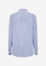 Polo Ralph Lauren Embroidered Pony Stripe Long-Sleeved Shirt Blue 710928254_007_Blu_29840086