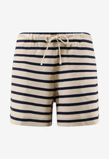 Moncler Logo Patch Stripe Mini Shorts Multicolor L10938H0001089BEBF07_Black_61128973