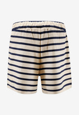 Moncler Logo Patch Stripe Mini Shorts Multicolor L10938H0001089BEBF07_Black_61128973