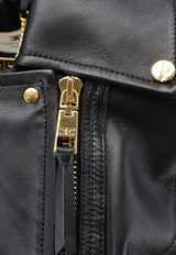 Elisabetta Franchi Cropped Leather Biker Jacket Black GD01Z66E2110_Black_70281308