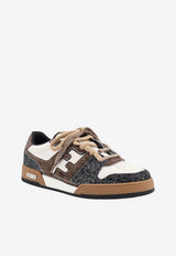 Fendi Match Leather Low-Top Sneakers Multicolor 7E1926AY1PF1WCO_ASFALTO+TED+BIANCO U_42821565
