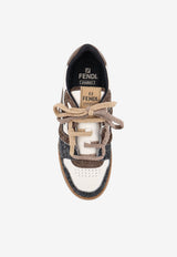 Fendi Match Leather Low-Top Sneakers Multicolor 7E1926AY1PF1WCO_ASFALTO+TED+BIANCO U_42821565