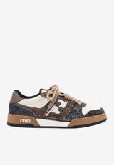 Fendi Match Leather Low-Top Sneakers Multicolor 7E1926AY1PF1WCO_ASFALTO+TED+BIANCO U_42821565