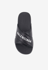 Balenciaga Sporty Pool Slides Black 866163W0FPD1090_Blackwhite_44824490