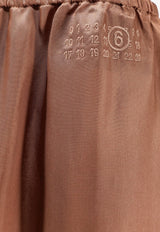 MM6 Maison Margiela Elastic Waist Midi Skirt Brown S62ME0029M35880133_LightBrown_57986493