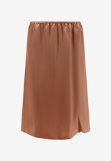 MM6 Maison Margiela Elastic Waist Midi Skirt Brown S62ME0029M35880133_LightBrown_57986493