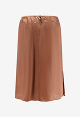 MM6 Maison Margiela Elastic Waist Midi Skirt Brown S62ME0029M35880133_LightBrown_57986493