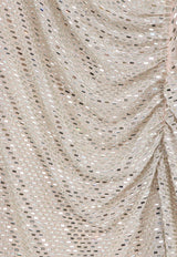 Self-Portrait One-Shoulder Rhinestone Embellished Ruffled Dress Champagne PF26041XACHCHAMPAGNE_Champagne_70013725