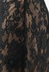 Self-Portrait Floral Lace Flared Midi Skirt Black PF26032MSKBBLACK_BLACK_70013869
