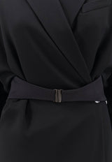 Brunello Cucinelli Chemisier Tuxedo-Style Dress Black MA029A5554C101_BLACK_70014649