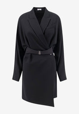 Brunello Cucinelli Chemisier Tuxedo-Style Dress Black MA029A5554C101_BLACK_70014649