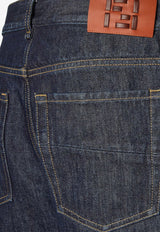 Fendi Logo Patch Washed Denim Pants Blue FLP302B15CF0QA2_Blu_70026657