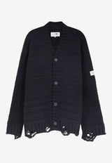 MM6 Maison Margiela Destroyed Wool Cardigan Black SH0HP0005M13040900_BLACK_70014344