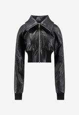 Rick Owens Dracuflight Cropped Leather Jacket Black RP02F5714LBE09_BLACK_70217396
