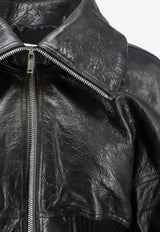 Rick Owens Dracuflight Cropped Leather Jacket Black RP02F5714LBE09_BLACK_70217396