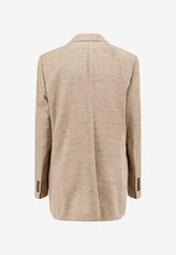 Dolce & Gabbana Double-Breasted Linen Blend Jacket Beige F29YFTHUMWCS8230_Melangebiancobeige_40005197