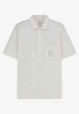 Brunello Cucinelli Logo Patch Polo T-shirt White MM6961301FCTL60_Biancogrigio_70211123