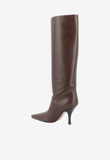 Paris Texas Rose 95 Knee-High Leather Boots Brown PX2034XVT01EBANO_Ebano_70333375
