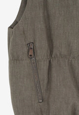 Brunello Cucinelli Sleeveless Twill Vest Green MB1257605C004_OLIVEGREEN_70211152