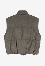 Brunello Cucinelli Sleeveless Twill Vest Green MB1257605C004_OLIVEGREEN_70211152